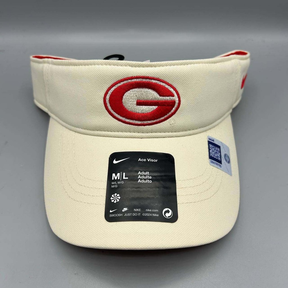 Nike Georgia Bulldogs Dri-Fit Ace Visor Hat Men M-L Strap Back Cap New